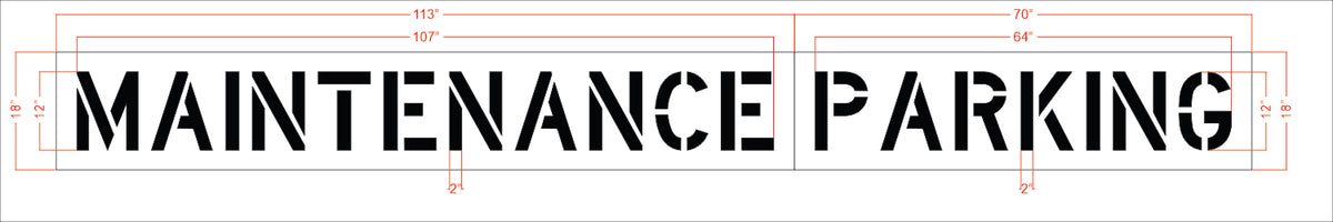 12 inch MAINTENANCE PARKING stencil