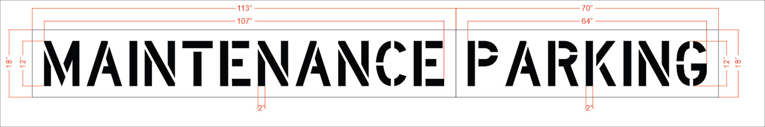 12 inch MAINTENANCE PARKING stencil