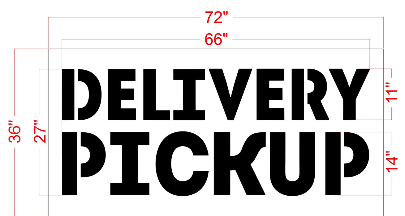 27" Wendy's DELIVERY PICKUP Stencil