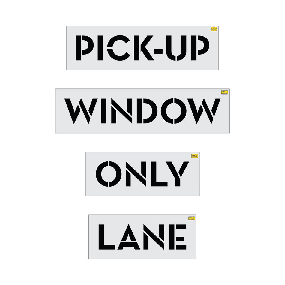 8" Wendy's PICK-UP WINDOW ONLY LANE Stencil