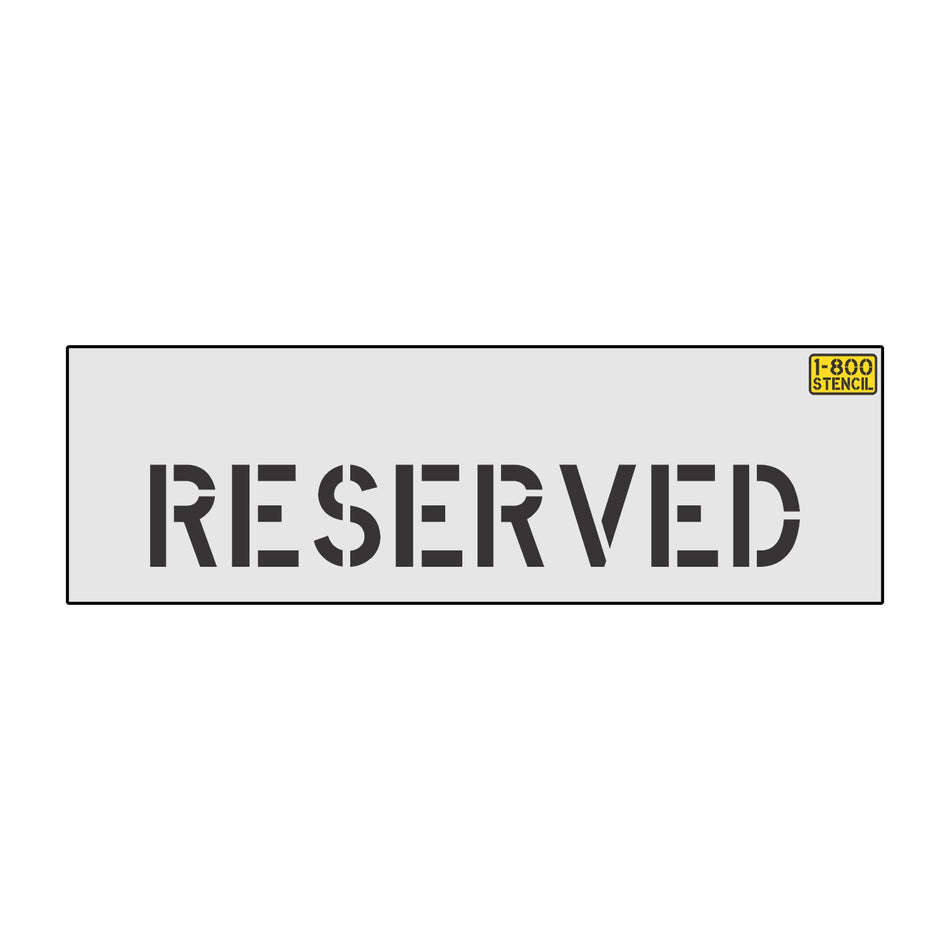 4" Curb RESERVED Stencil - High-quality stencil for pavement marking, durable and reusable