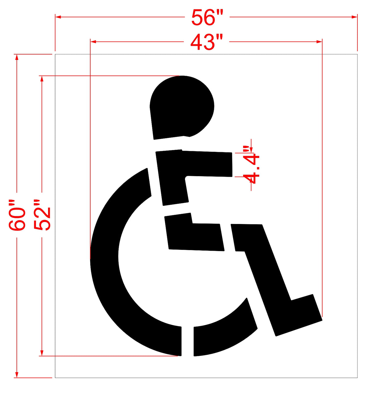 52" Handicap Child Stencil - High-quality stencil for pavement marking, durable and reusable
