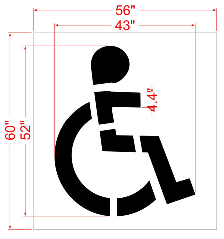 52" Handicap Child Stencil - High-quality stencil for pavement marking, durable and reusable