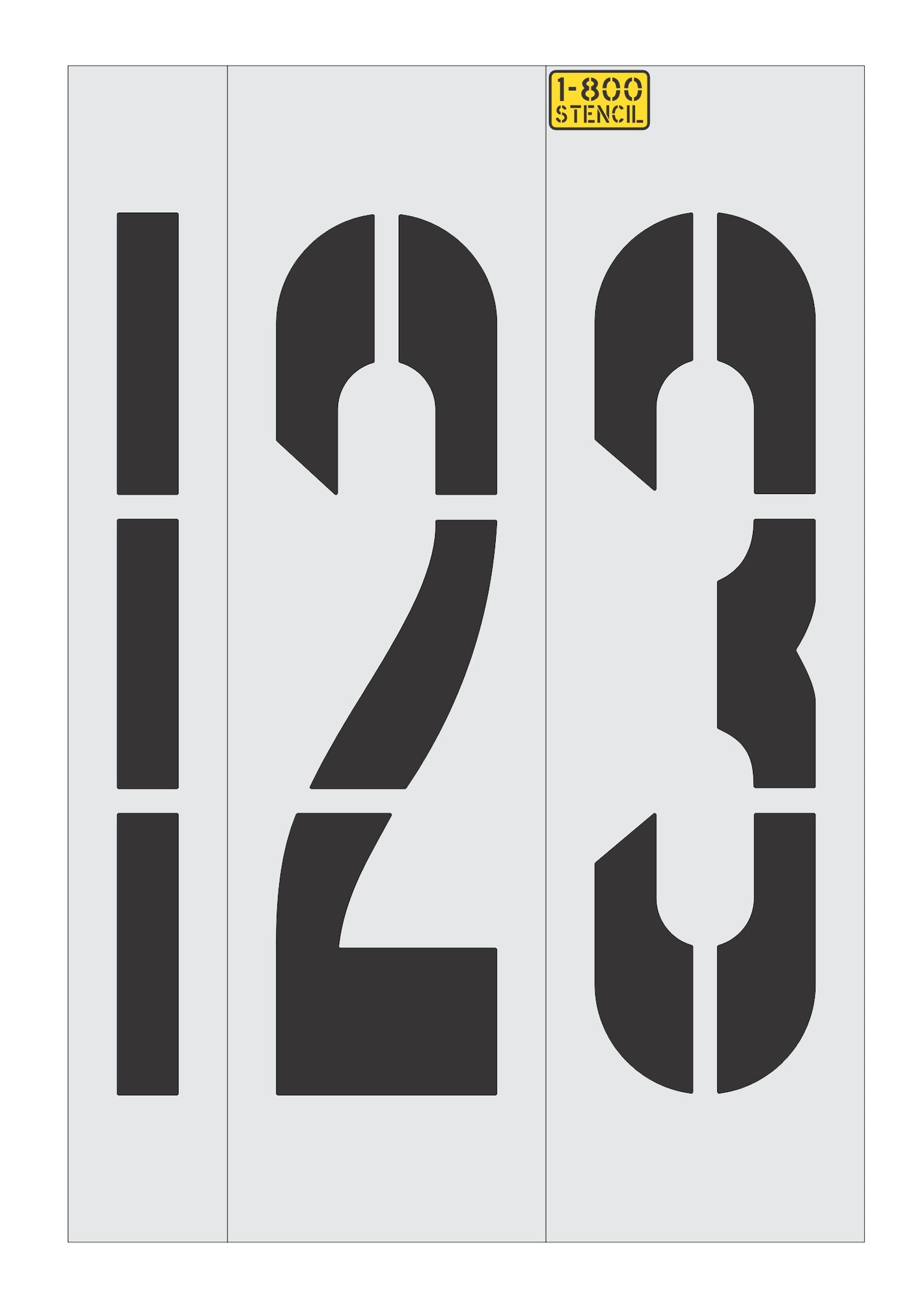 36" Number Kit Stencil - High-quality stencil for pavement marking, durable and reusable