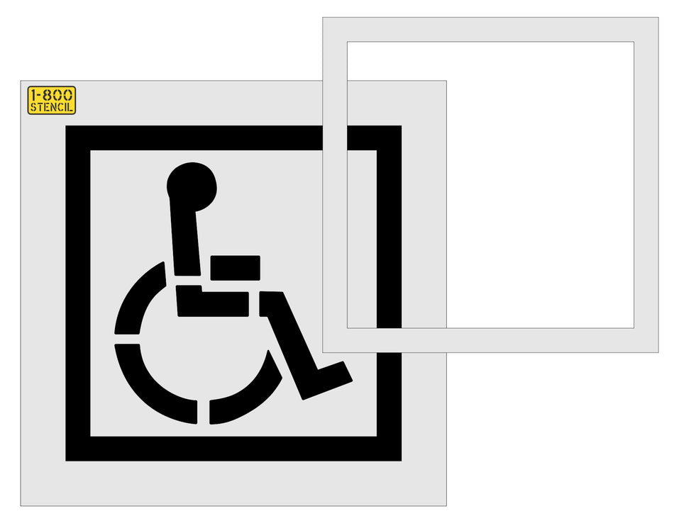 32" Handicap Stencil w/ 41" Solid Border and 41" Background