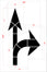 160" MUTCD Straight and Turn Arrow Combo Stencil