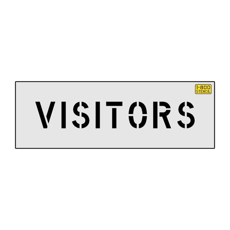 4 inch VISITORS pavement marking stencil for curb and designated visitor parking striping applications
