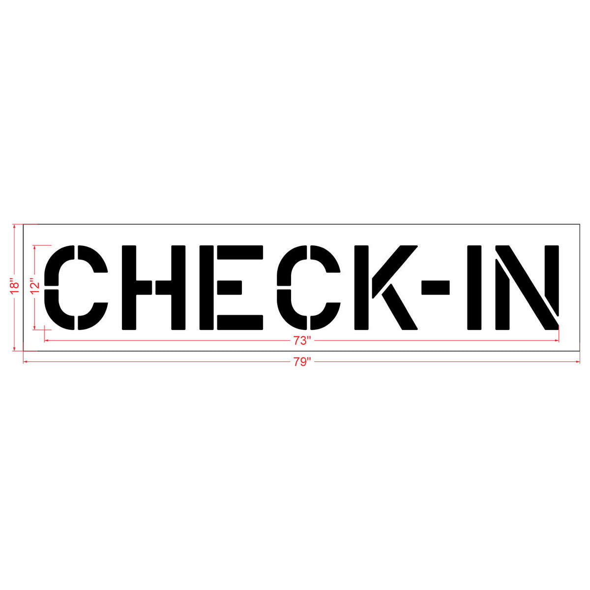 12 inch check-in stencil