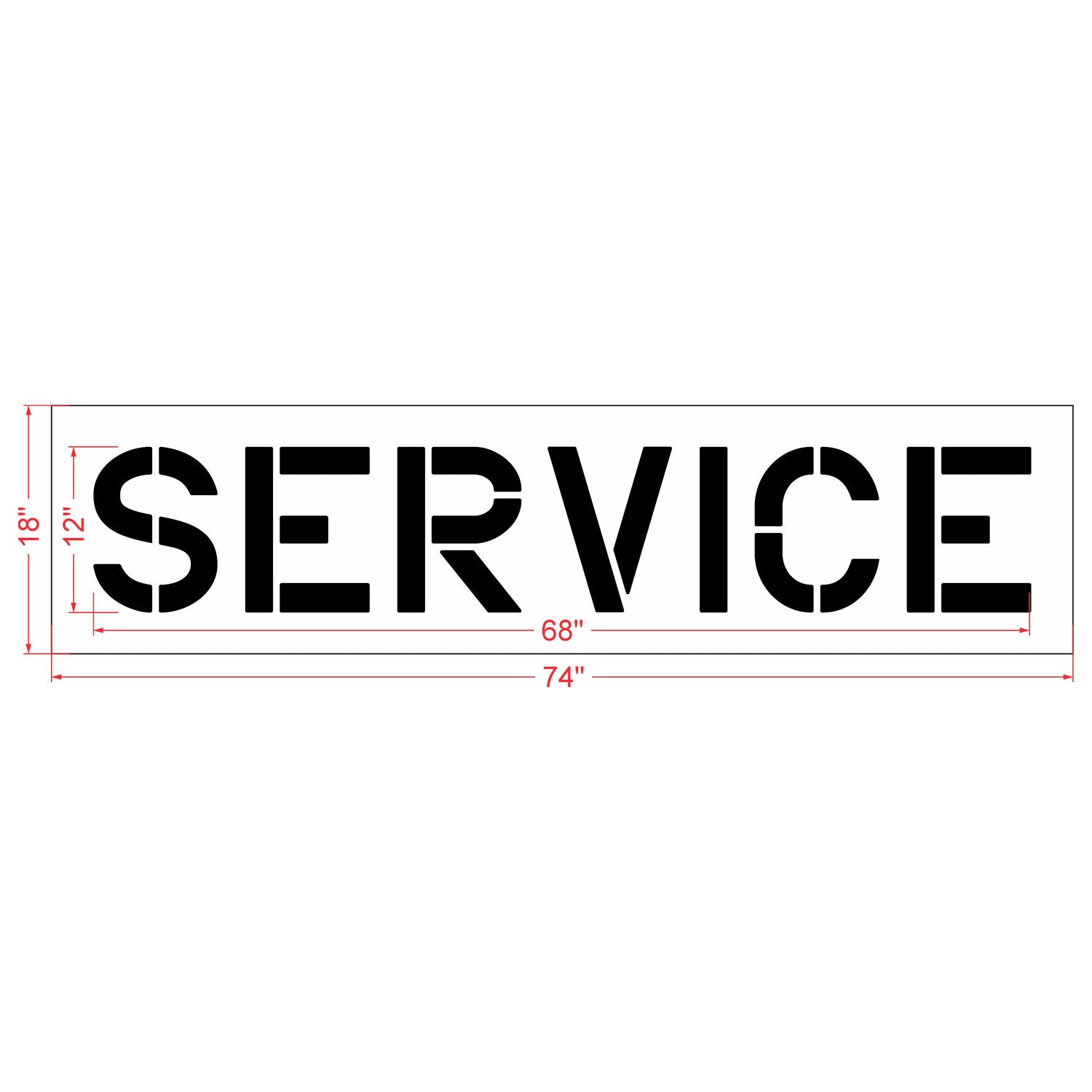 12 inch SERVICE stencil