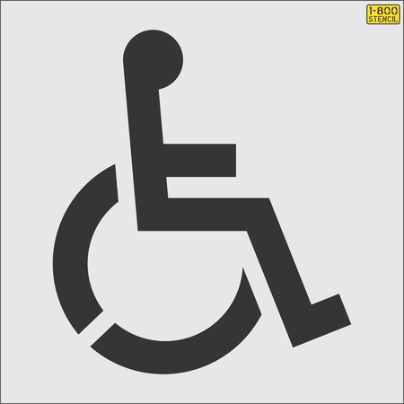 41 inch Lowe's handicap pavement marking stencil for ADA accessible parking space striping applications