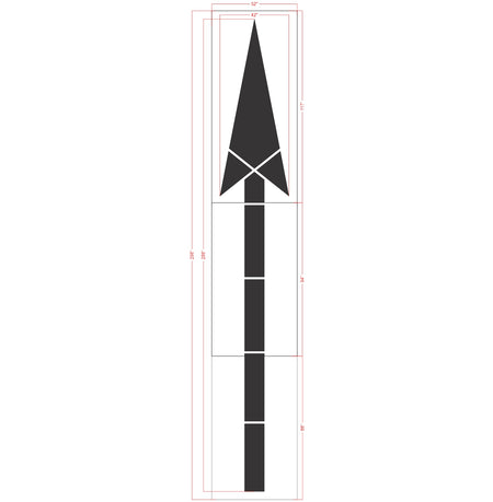 288 inch California DOT straight arrow stencil for highway lane direction and roadway pavement striping applications