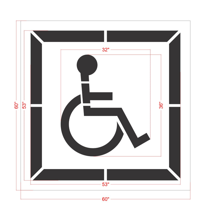 36" California DOT Handicap with Border Stencil