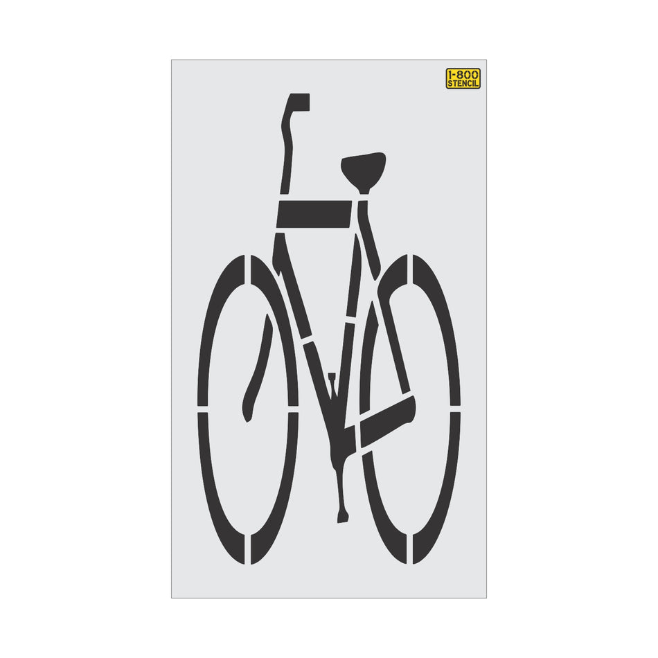 72" California DOT Bike Lane Symbol Stencil