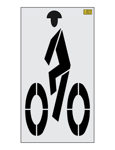 72" California DOT Bike Lane Symbol Stencil