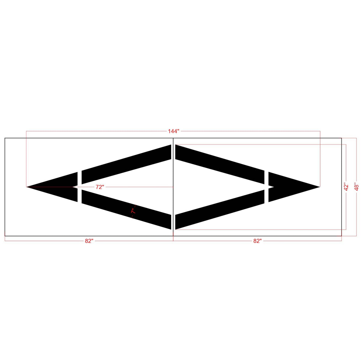 144" California DOT Preferential Lane Symbol Stencil - High-quality stencil for pavement marking, durable and reusable