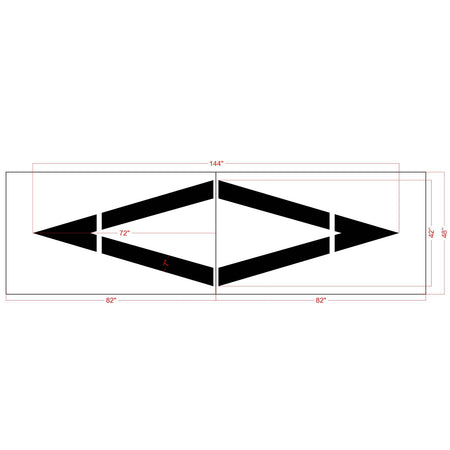 144" California DOT Preferential Lane Symbol Stencil - High-quality stencil for pavement marking, durable and reusable