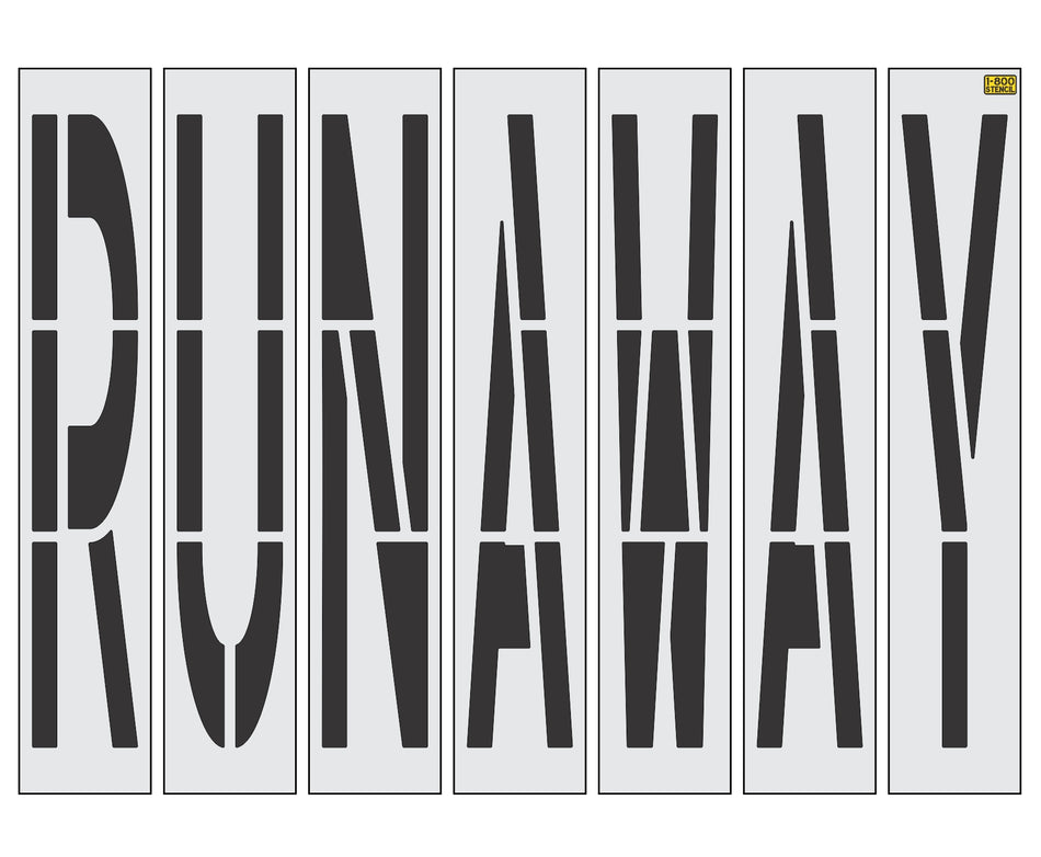 96" California DOT RUNAWAY Wording Stencil