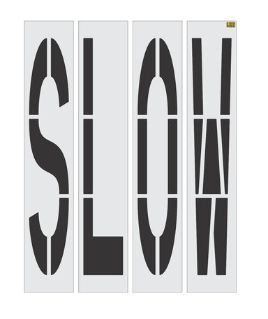 96" California DOT SLOW Wording Stencil