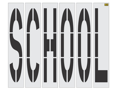 96" California DOT SCHOOL Wording Stencil