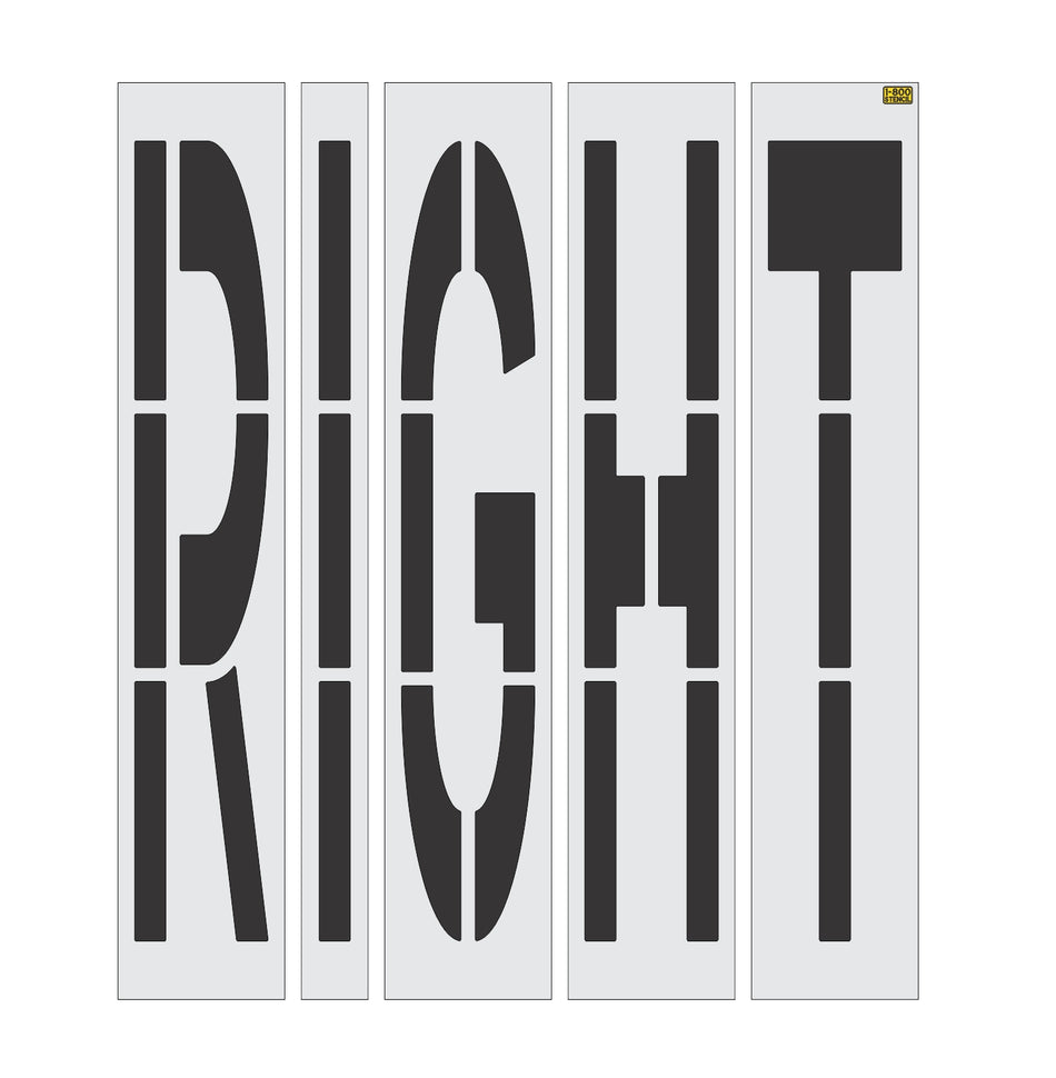 96" California DOT RIGHT Wording Stencil