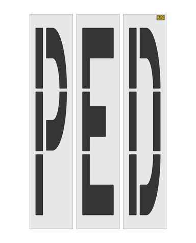 96" California DOT PED Wording Stencil