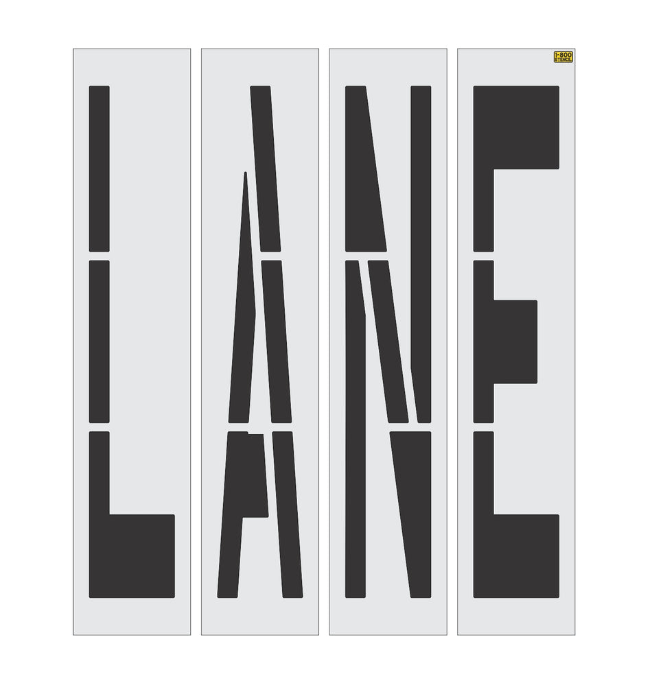 96" California DOT LANE Wording Stencil