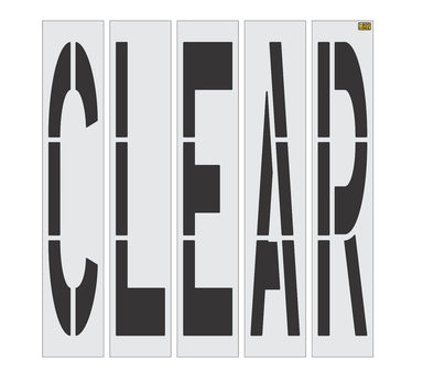 96" California DOT CLEAR Wording Stencil
