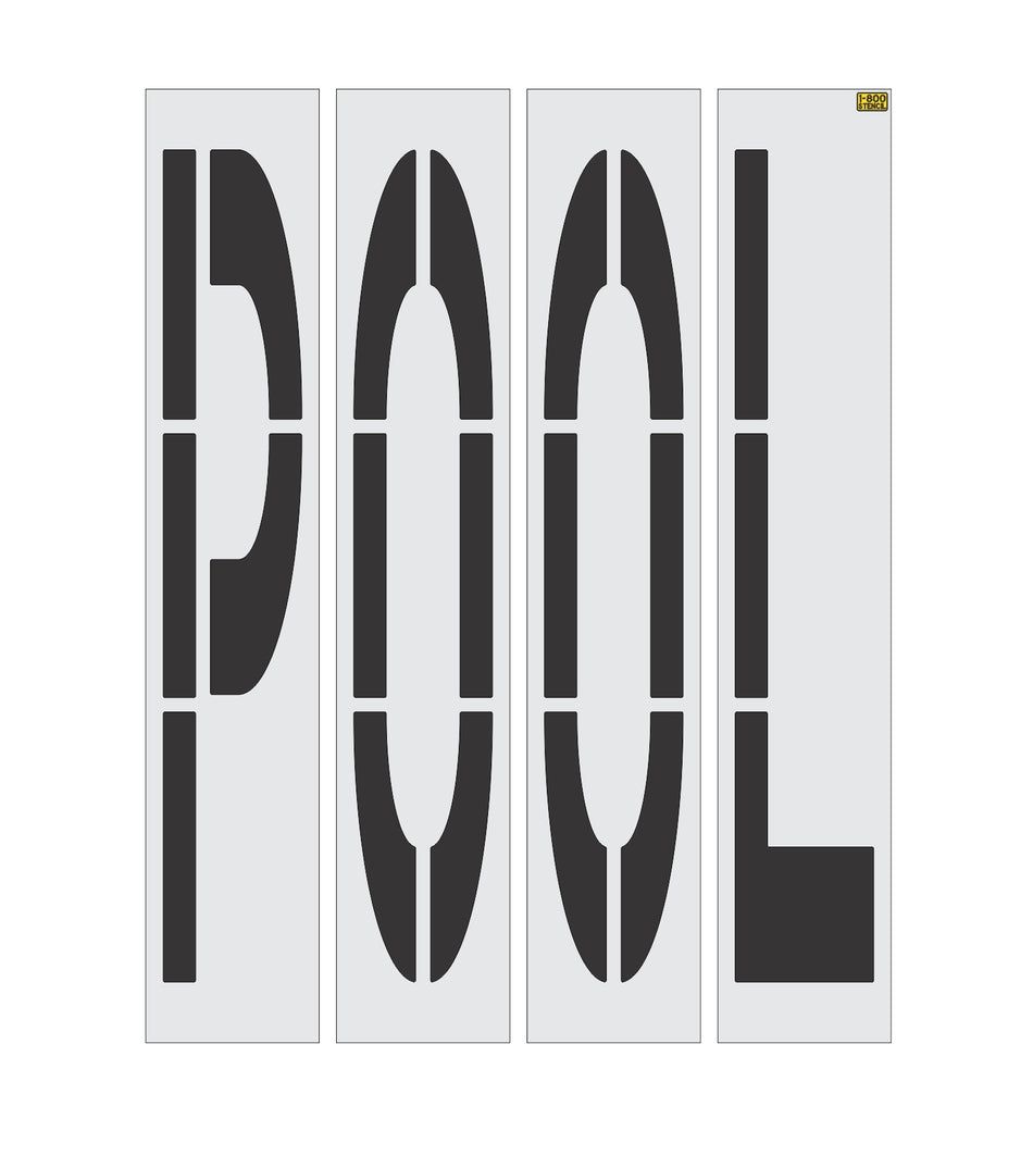 96" California DOT POOL Wording Stencil