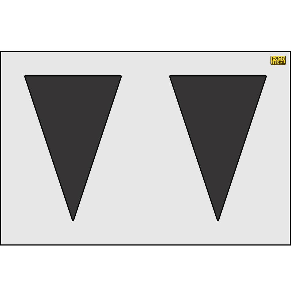36 inch California DOT triangle shark teeth stencil for yield line and roadway pavement striping applications