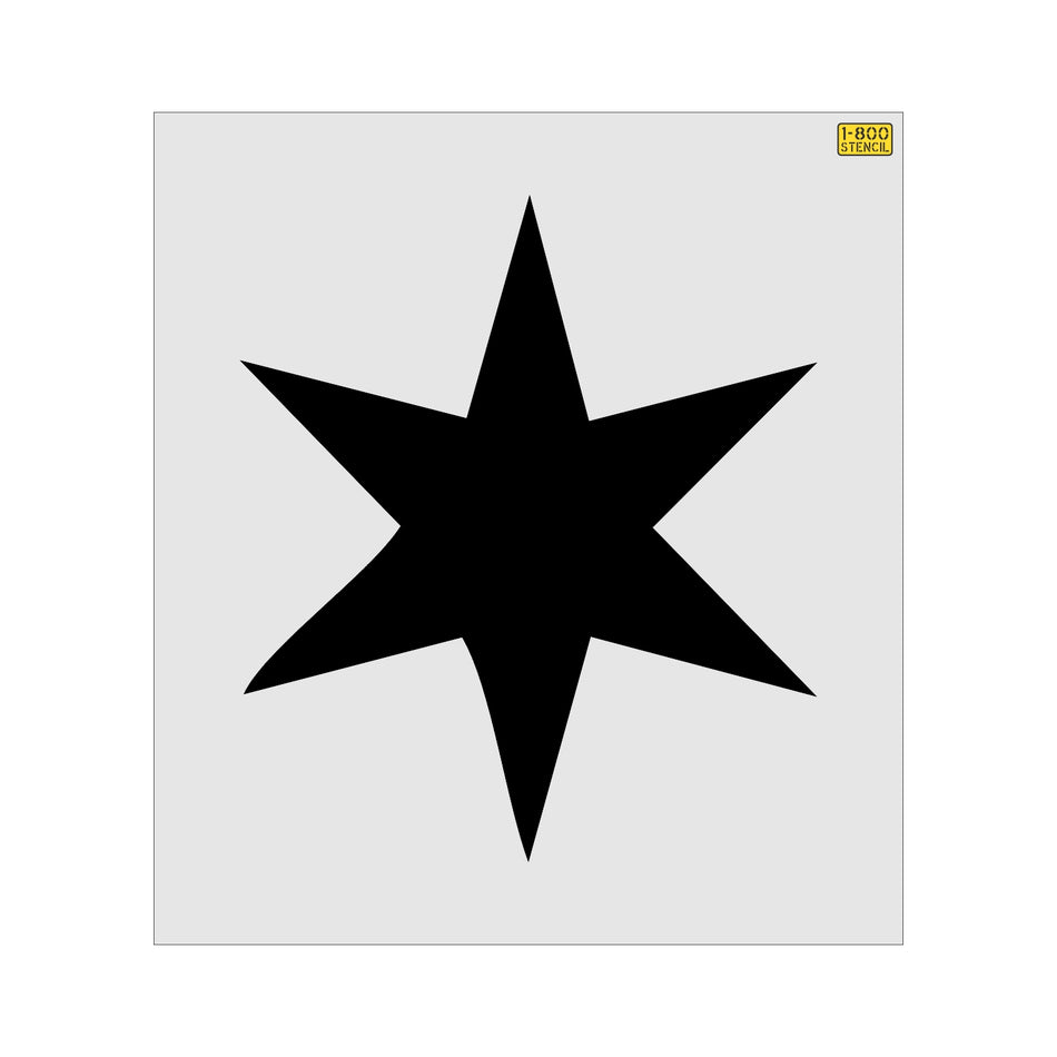 48" Chicago Flag Star Stencil