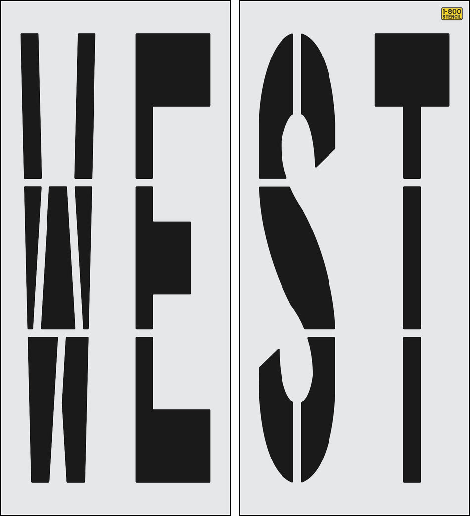 96" Houston DOT WEST Stencil