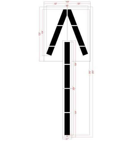 282" Connecticut DOT Wrong Way Arrow Stencil - High-quality stencil for pavement marking, durable and reusable