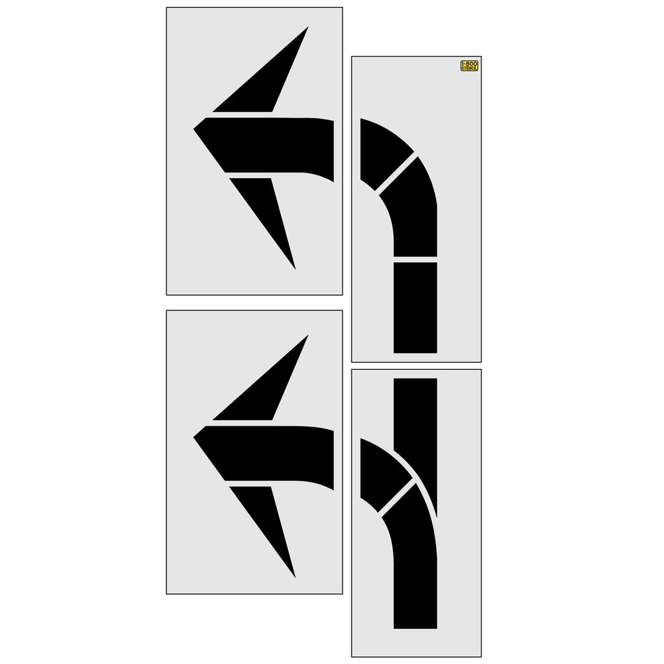 192" Connecticut DOT Double Turn Arrows Stencil