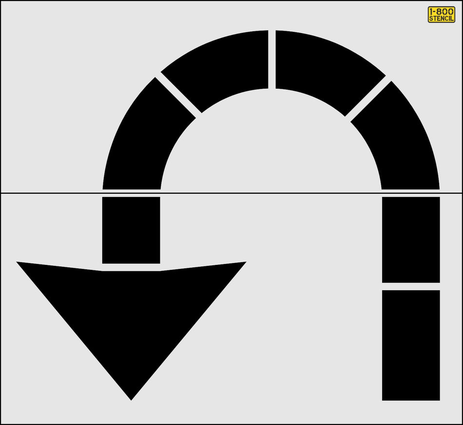 96" Georgia DOT U-Turn Arrow Stencil