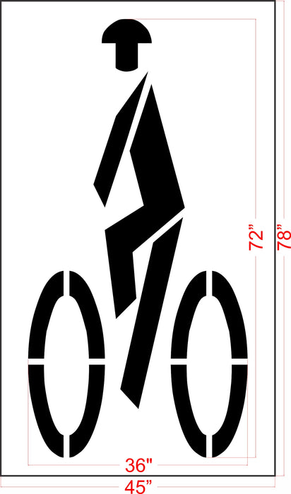 72" Guam DOT Bike Lane Symbol Stencil