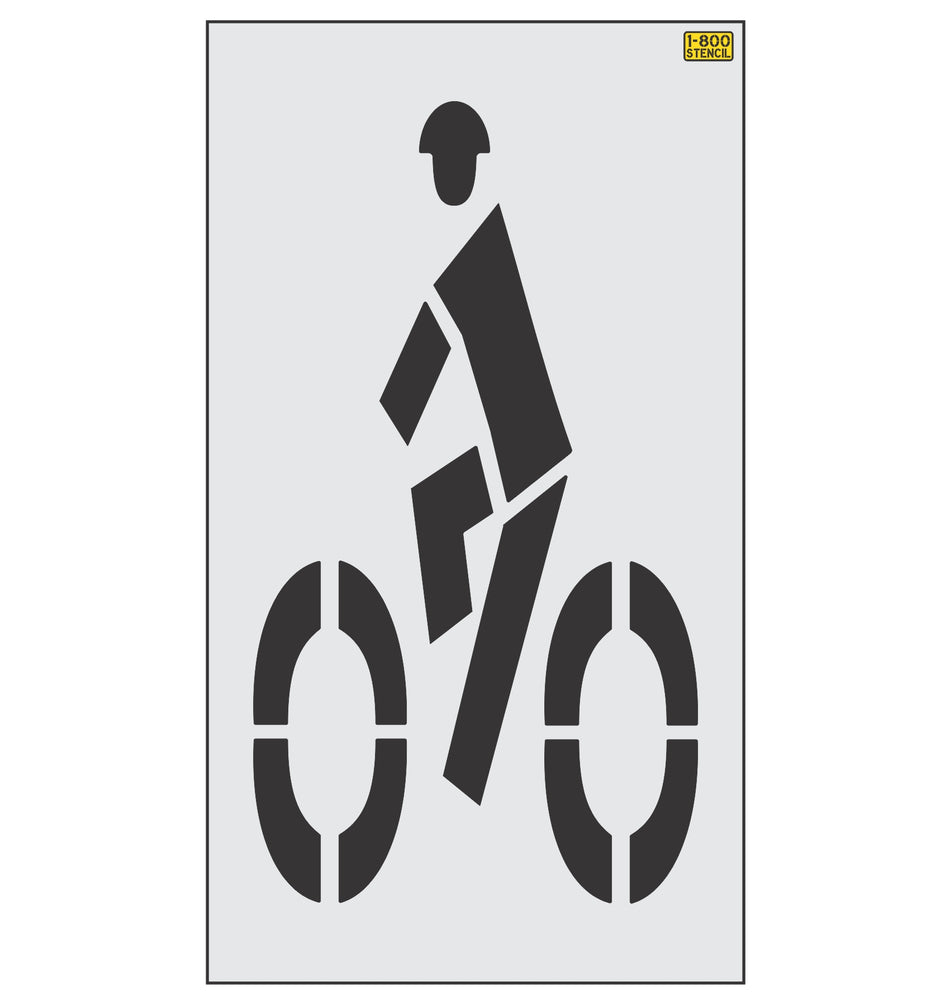 72" Iowa DOT Bike Lane Symbol Stencil