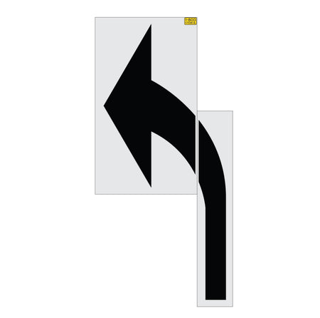 162-inch Illinois DOT turn arrow pavement marking stencil for clear roadway directional guidance