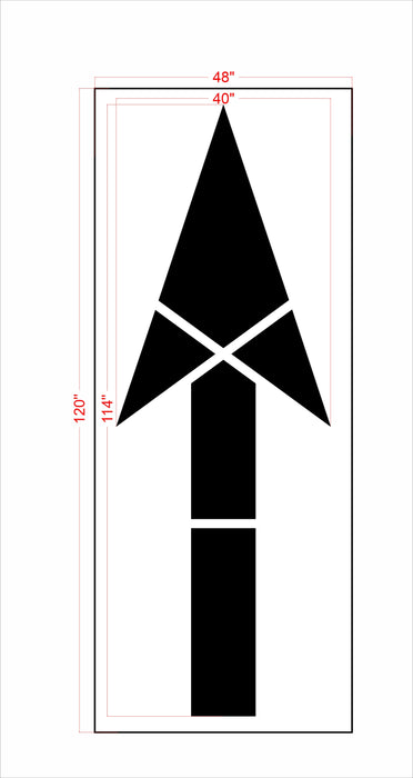 114" Massachusetts DOT Straight Arrow Stencil