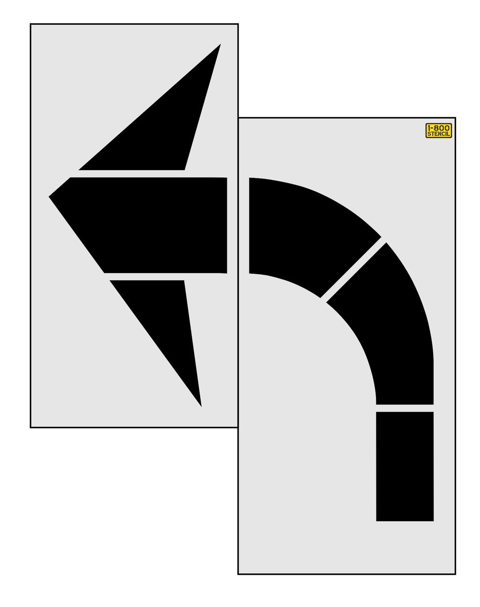 96" Massachusetts DOT Turn Lane Arrow Stencil