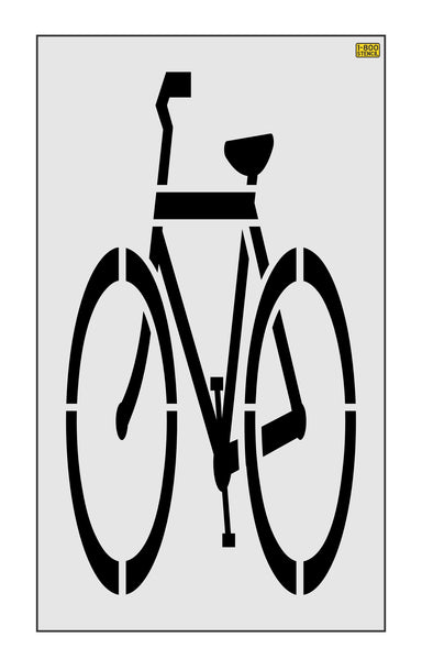 72" Massachusetts DOT Bike Lane Symbol Stencil