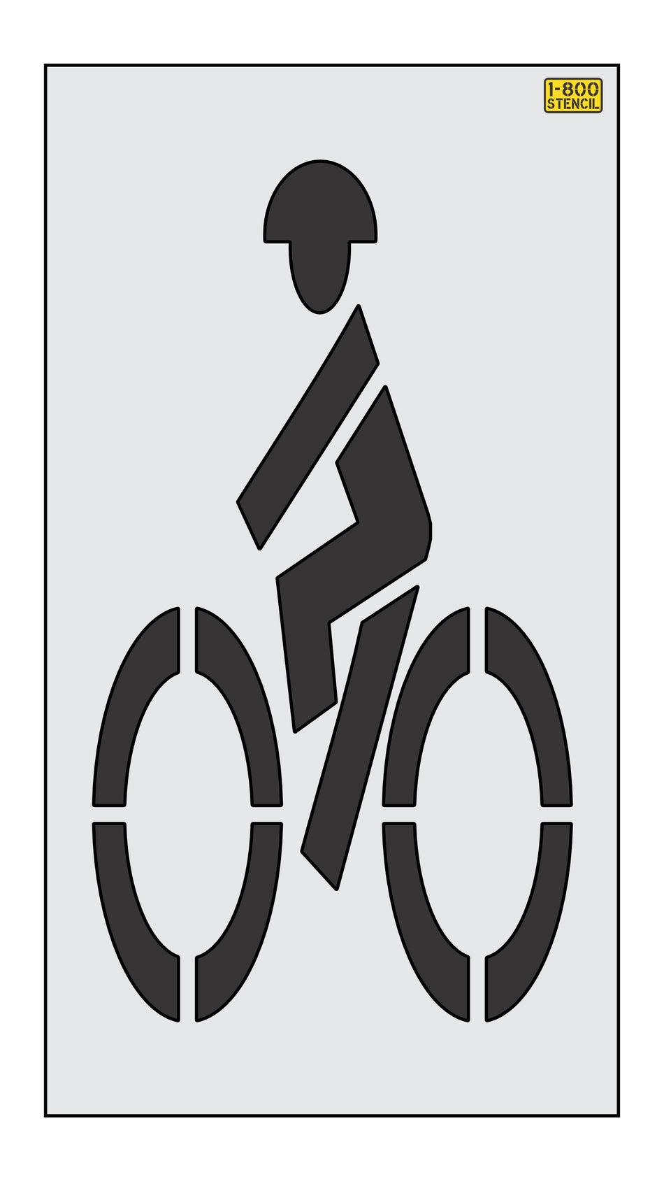 72" Massachusetts DOT Bike Rider Symbol Stencil