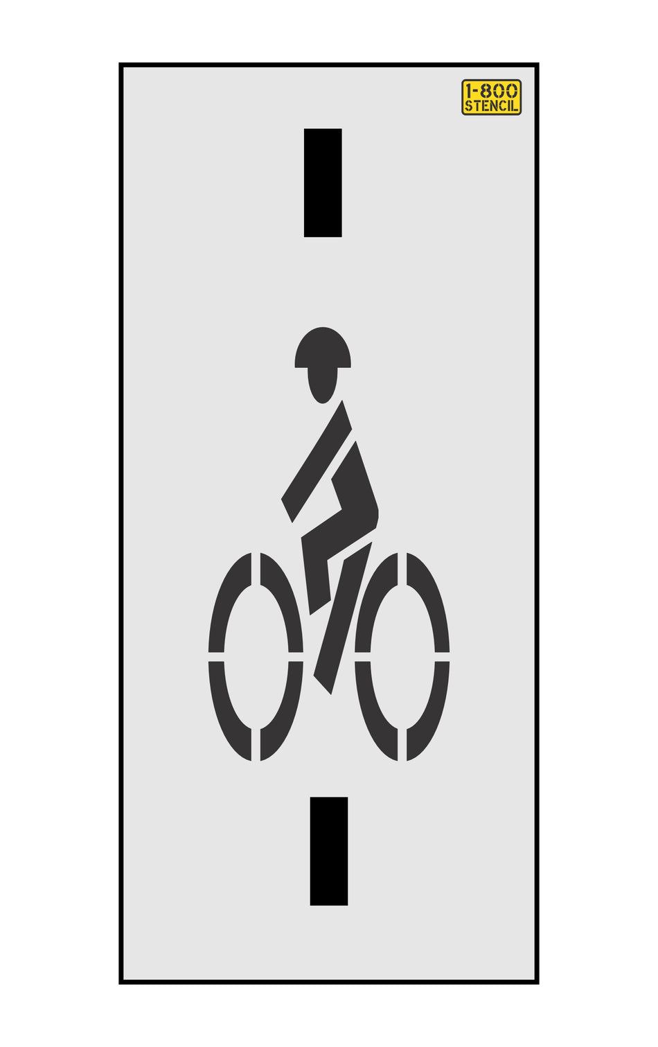 24" Massachusetts DOT Bike Lane w/ Dashes Stencil