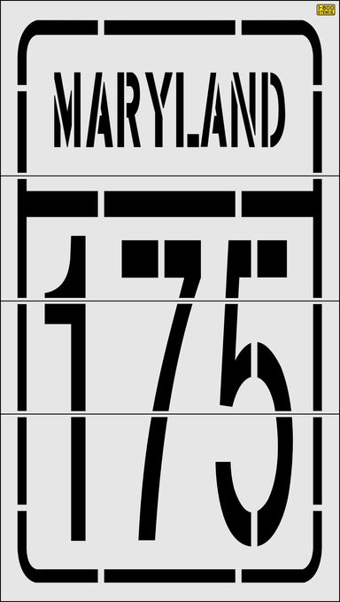 180" Maryland DOT Wide Interstate Shield Stencil