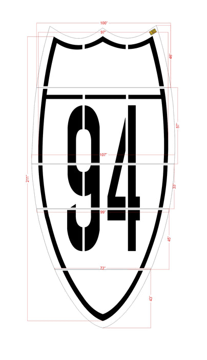 211" Michigan DOT Interstate Shield Stencil