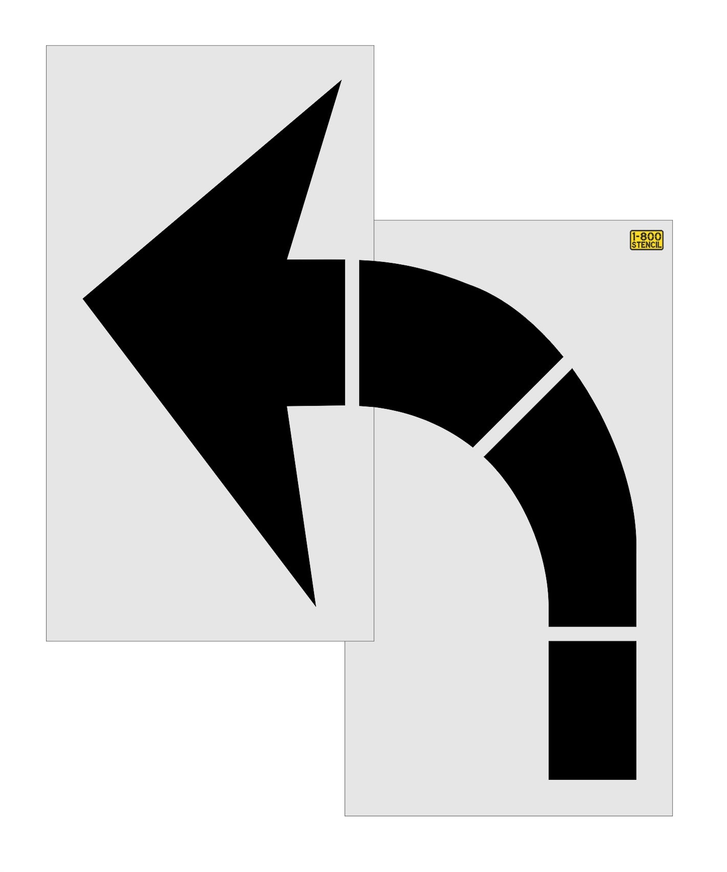 96" Michigan DOT Turn Arrow Stencil - High-quality stencil for pavement marking, durable and reusable