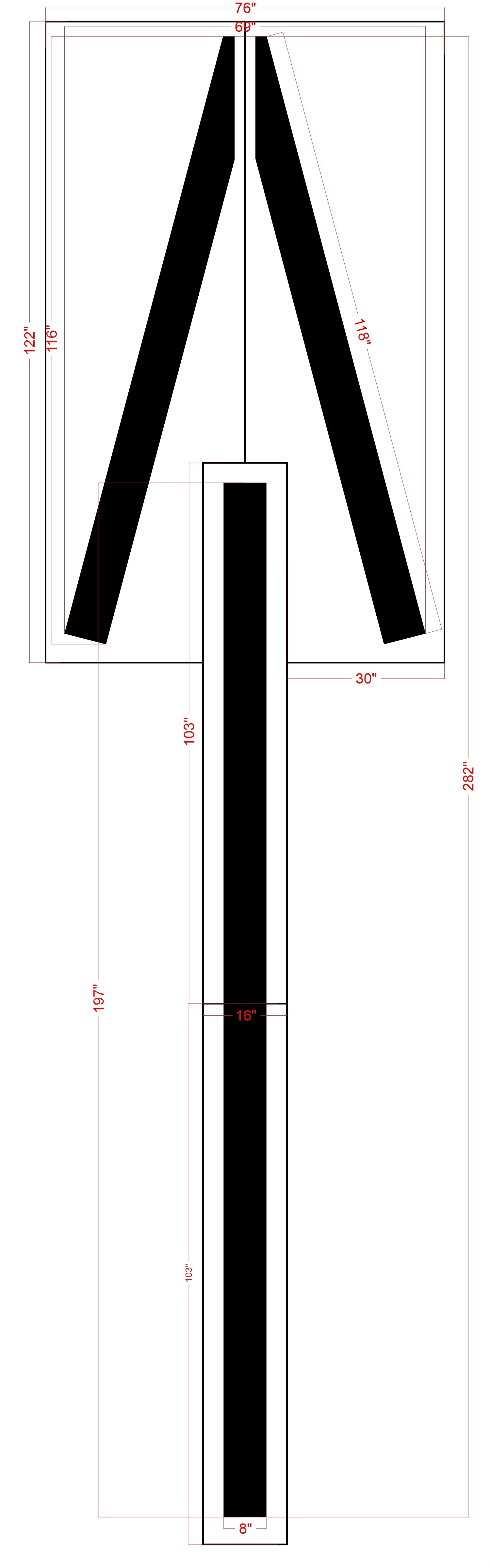 282" Montana DOT Straight Arrow Stencil - High-quality stencil for pavement marking, durable and reusable
