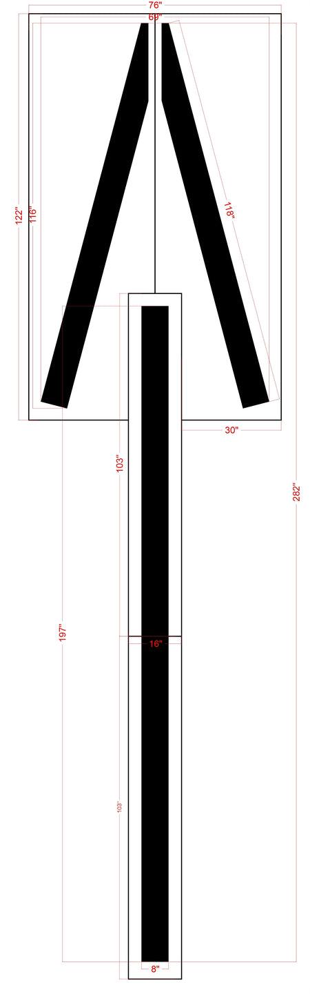 282" Montana DOT Straight Arrow Stencil - High-quality stencil for pavement marking, durable and reusable