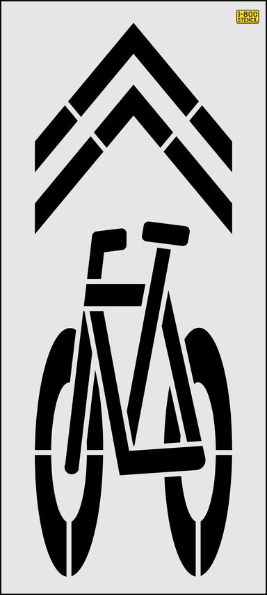 112" Montana DOT Bike Symbol w/ Chevron Stencil
