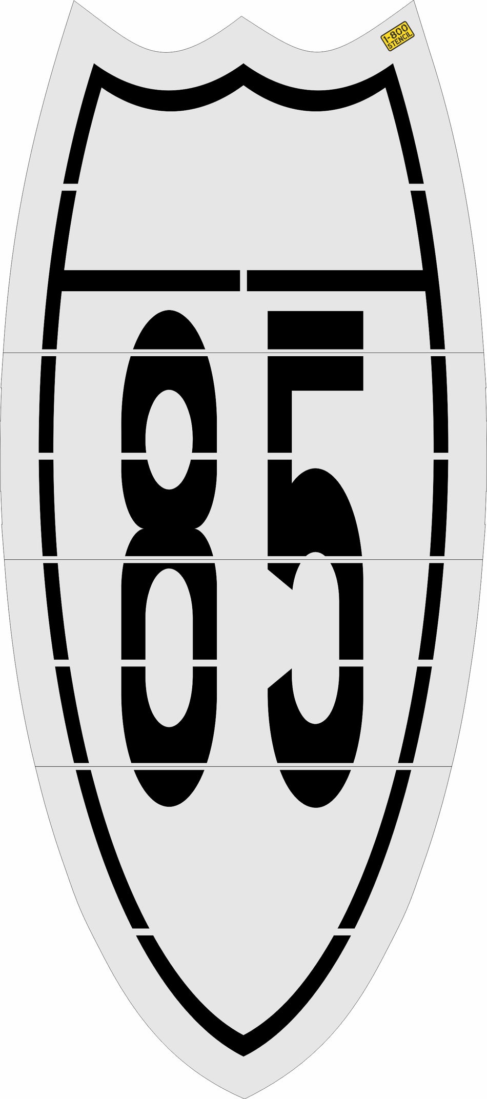 180" North Carolina DOT Interstate Shield Stencil