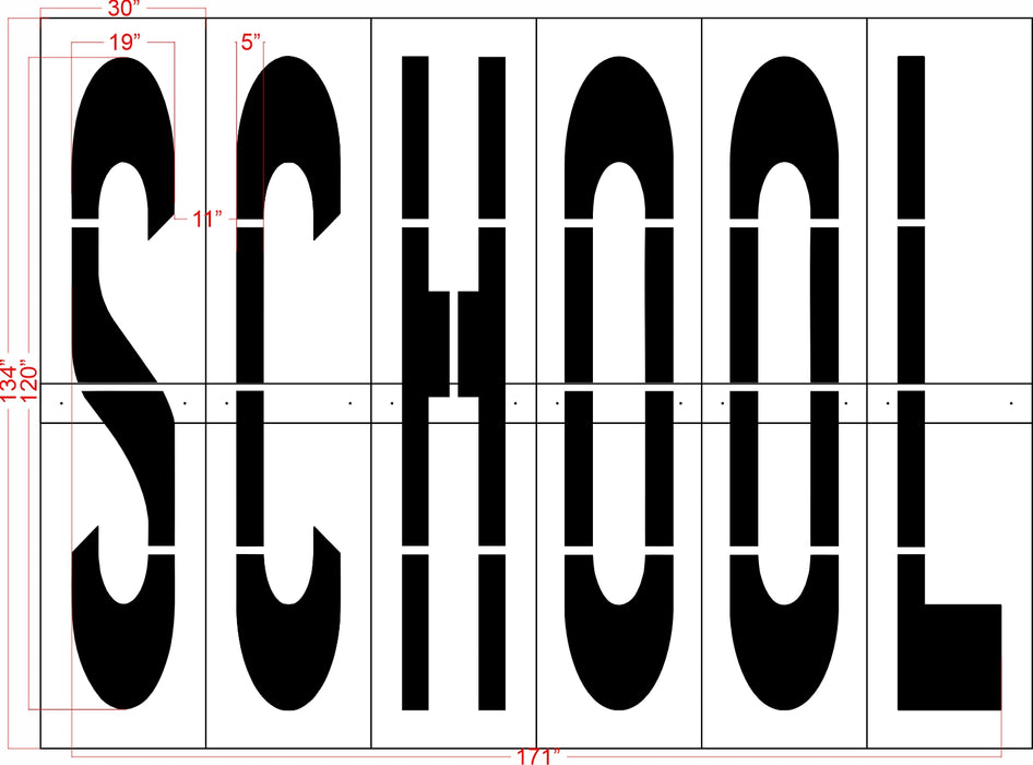 120" North Carolina DOT SCHOOL Stencil - 1-800-Stencil